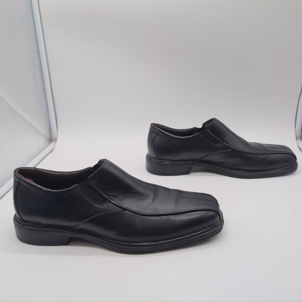 Nunn Bush Sean Toe Sz 9.5 Men's Black Leather Slip-On Shoes - Picture 5 of 8